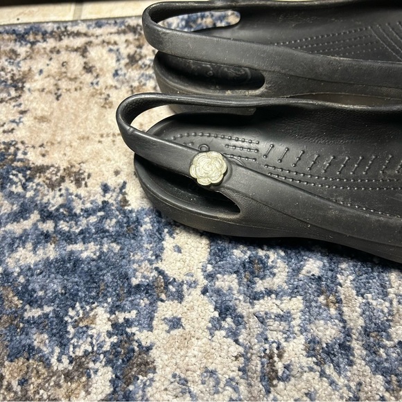 Crocs Jayna Black Slingback Slip On Flats Size 8 - Picture 3 of 11